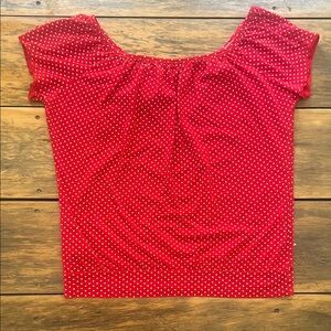 Forever 21 Red and White Polka Dot Blouse